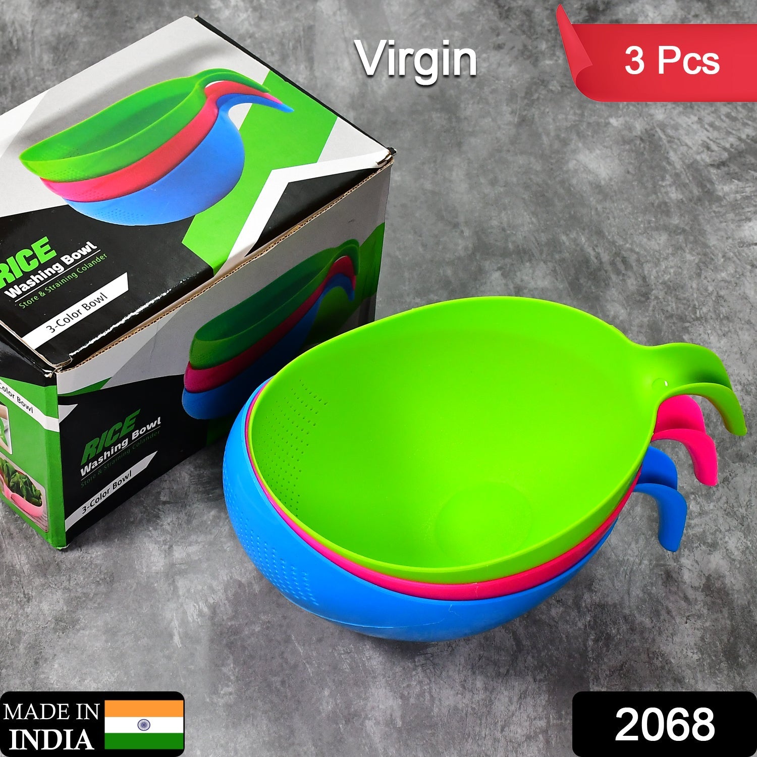2068 Plastic Rice Bowl/Food Strainer Thick Drain Basket with Handle for Rice, Vegetable & Fruit (set of 3pcs) DeoDap 2068 Plastic Rice Bowl/Food Strainer Thick Drain Basket with Handle for Rice, Vegetable & Fruit (set of 3pcs) DeoDap